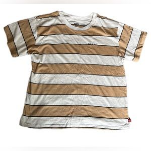 Dickies 100% cotton tan and white striped t-shirt. Size L